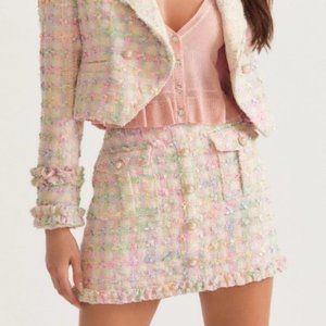 Love Shack Fancy Nate Tweed Skirt 00